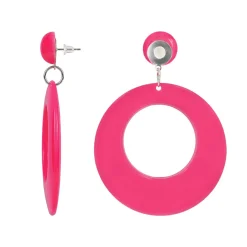 Örhängen, retro neon rosa