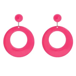 Örhängen, retro neon rosa