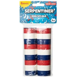 Serpentiner, röd/vit/blå 2 st