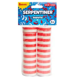 Serpentiner, röd/vit 2 st