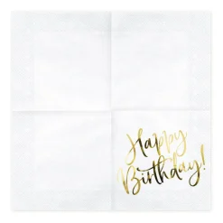 Servetter, happy birthday guld 20 st