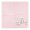 Servetter, happy birthday ljusrosa 20 st