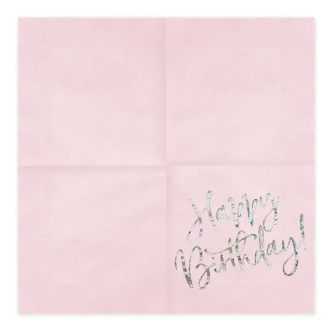 Servetter, happy birthday ljusrosa 20 st