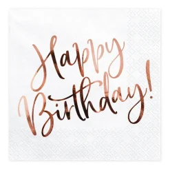 Servetter, happy birthday rosé 20 st