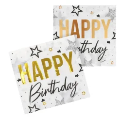 Servetter, happy birthday 20 st