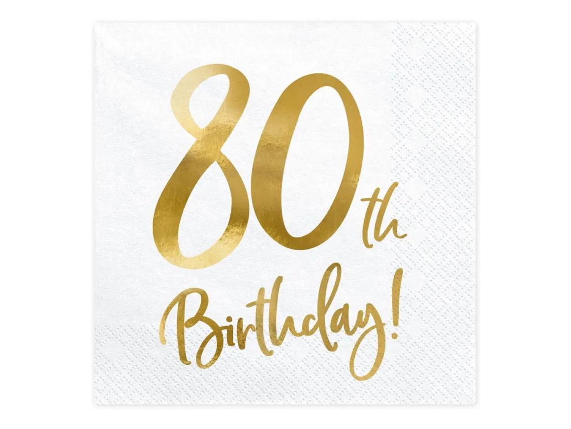 Servetter, happy birthday 80th 20 st