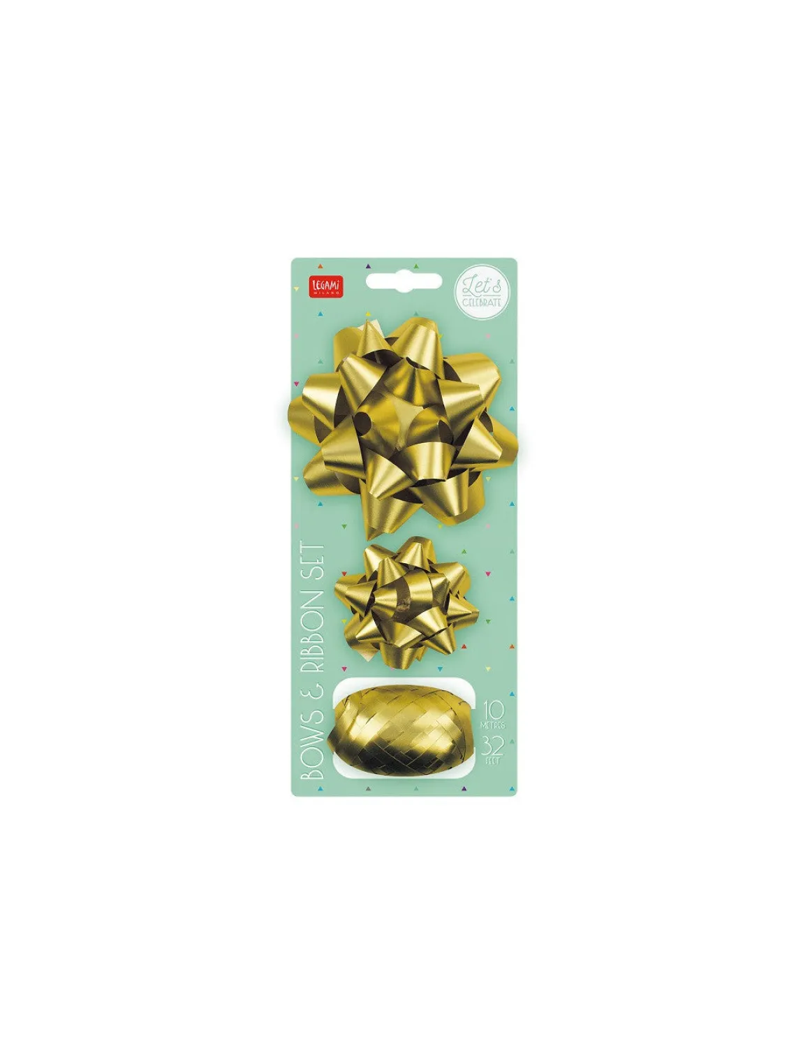 Set med presentrosetter och presentband, guld