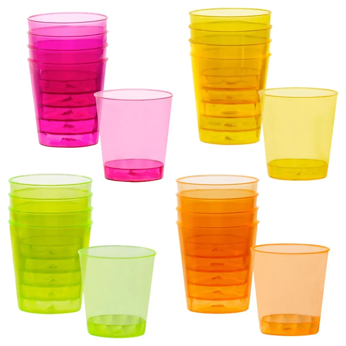 Shotglas, plast neon 20 st