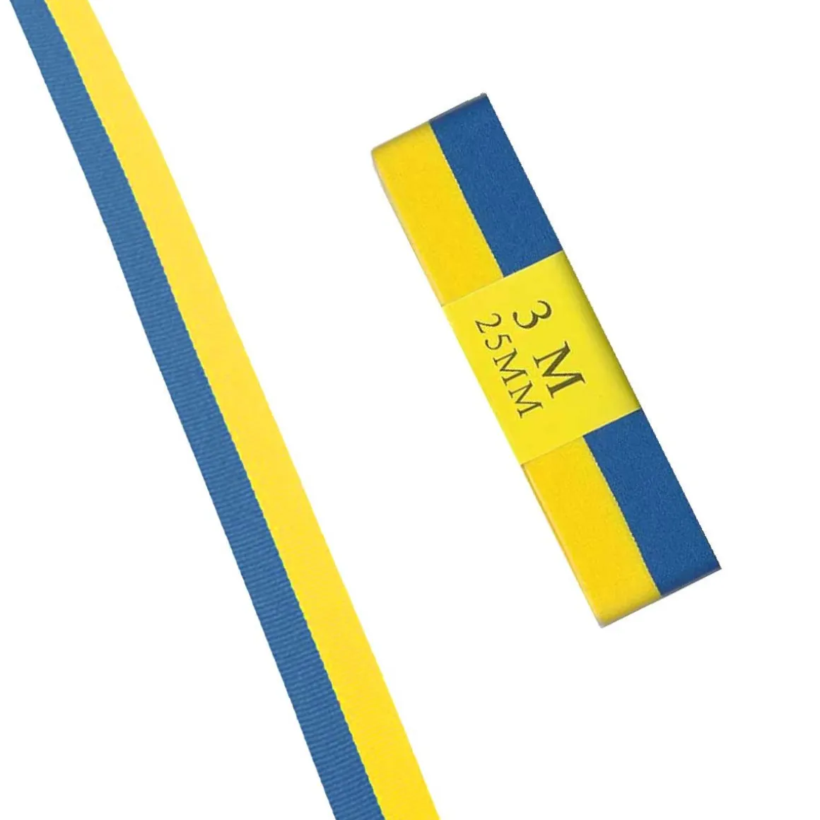 Sidenband, blå/gula 3mx25mm