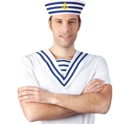Sjömanskrage, blå/vit