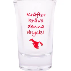 Snapsglas, kräftor kräver denna dryck