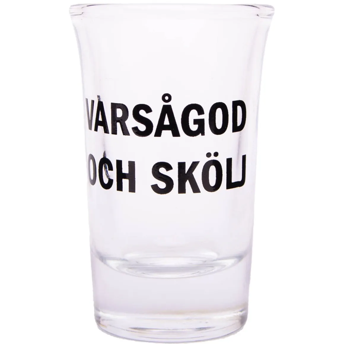Snapsglas, varsågod och skölj