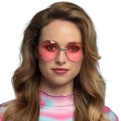 Solglasögon, runda rosa oversized