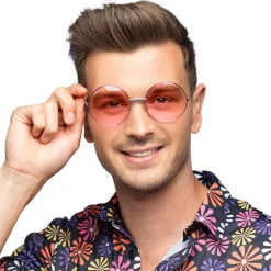 Solglasögon, runda rosa oversized