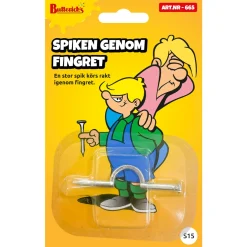 Spiken genom fingret