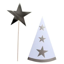 Stjärngosse-set, silver stjärna och strut