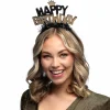 Tiara, happy birthday guld/svart