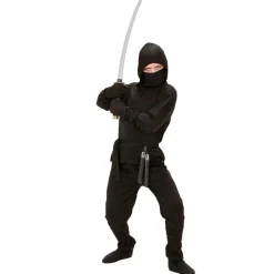 Tonårsdräkt, ninja svart 164 cm / 14-16 år