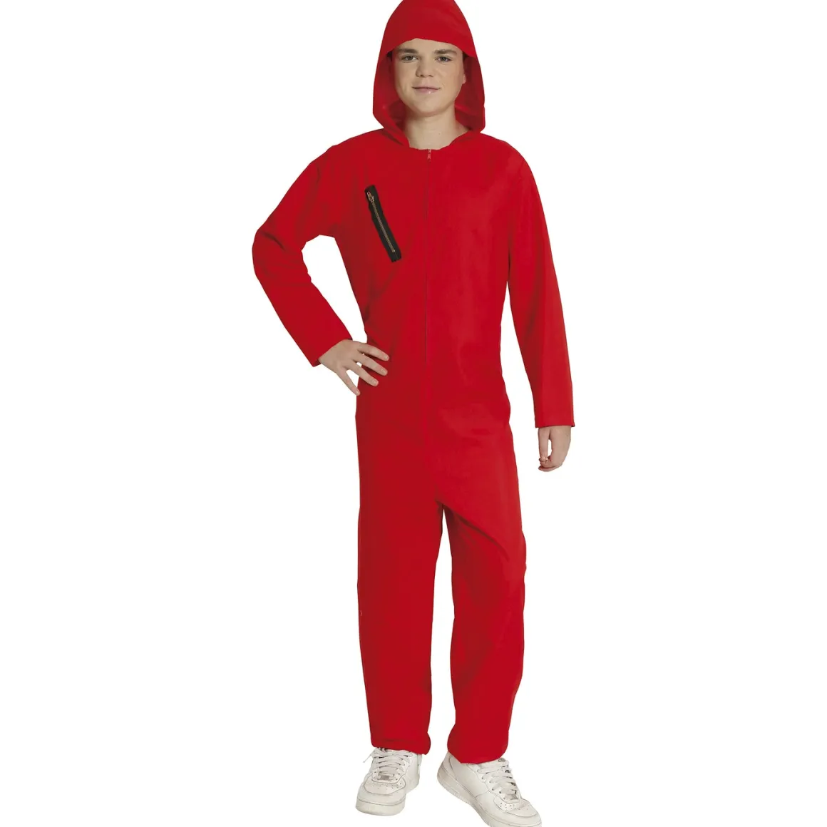 Tonårsdräkt, röd overall med huva 14-16 år (168 cm)
