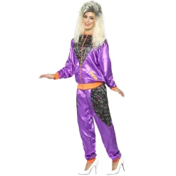 Träningsoverall 80s retro lila