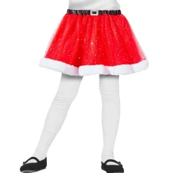 Tyllkjol för barn, röd glitter