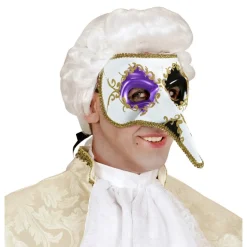 Venetiansk mask, vit/lila/svart