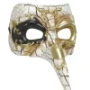 Venetiansk mask, vit/svart/guld