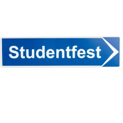 Vägskylt, Studentfest 40x10 cm