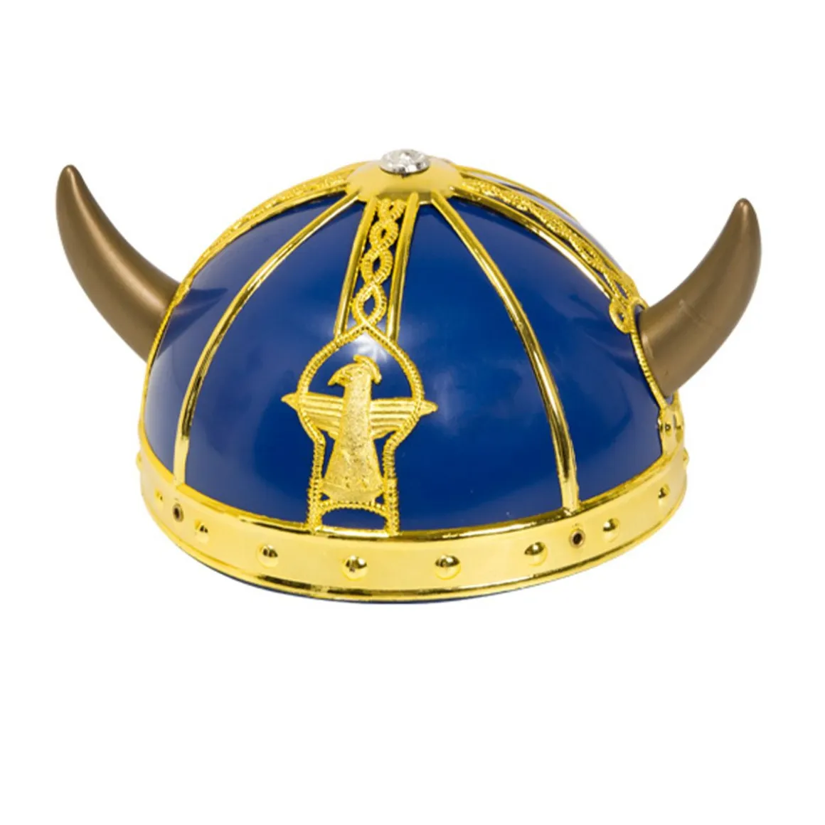 Vikingahjälm, blå/guld