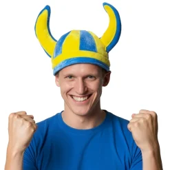 Vikingahjälm, blå/gul mjuk
