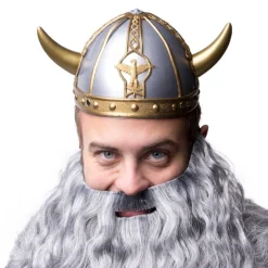Vikingahjälm, guld/grå