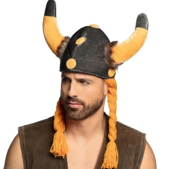 Vikingshjälm med hår