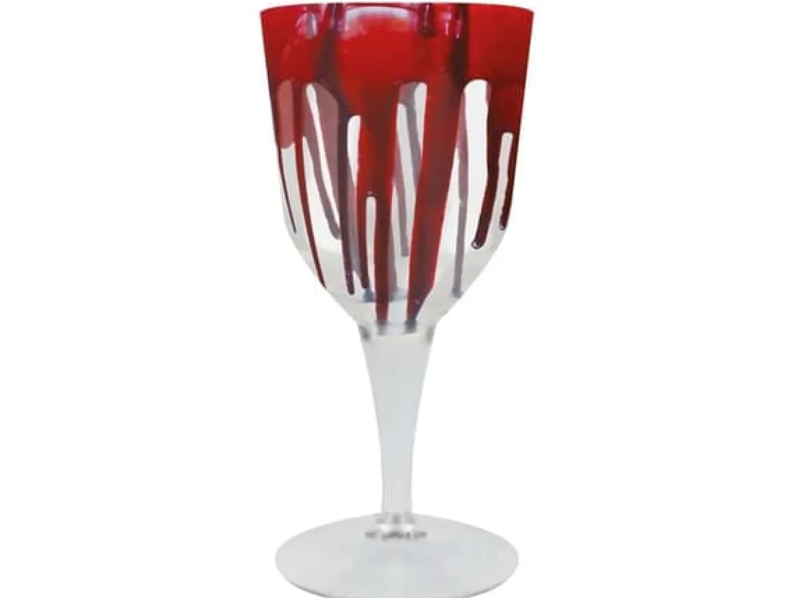 Vinglas i plast, blod 19 cm